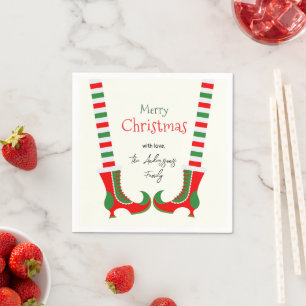 Serviette En Papier Lutin festif de Noël joyeux Noël