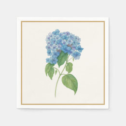 Serviette En Papier Luxe Blue Hydrangea Napkin — Elegant Botanical