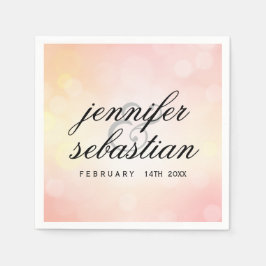 Serviette En Papier Luxe parties scintillant rose MARIAGE MONOGRAM