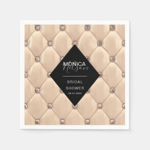 Serviette En Papier luxueux baptême de mariage capitonné or