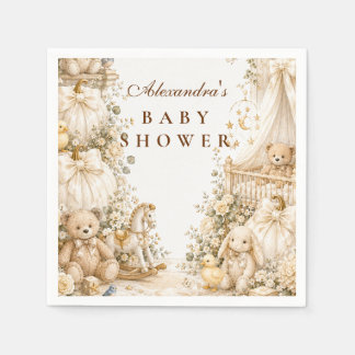 Serviette En Papier Luxury White Pumpkin Baby Shower