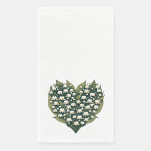 Serviette En Papier Lys de la Vallée Fleur Wreath Heart Spring Love