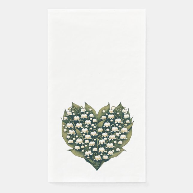 Serviette En Papier Lys de la Vallée Fleur Wreath Heart Spring Love (Devant)