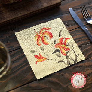 Serviette En Papier Lys de tigre - rouge