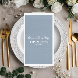 Serviette En Papier M. et Mme Elegant Simple   Dusty Blue