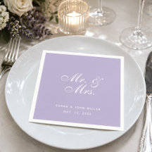 M. et Mme Lavande Mariage Violet Blanc Script