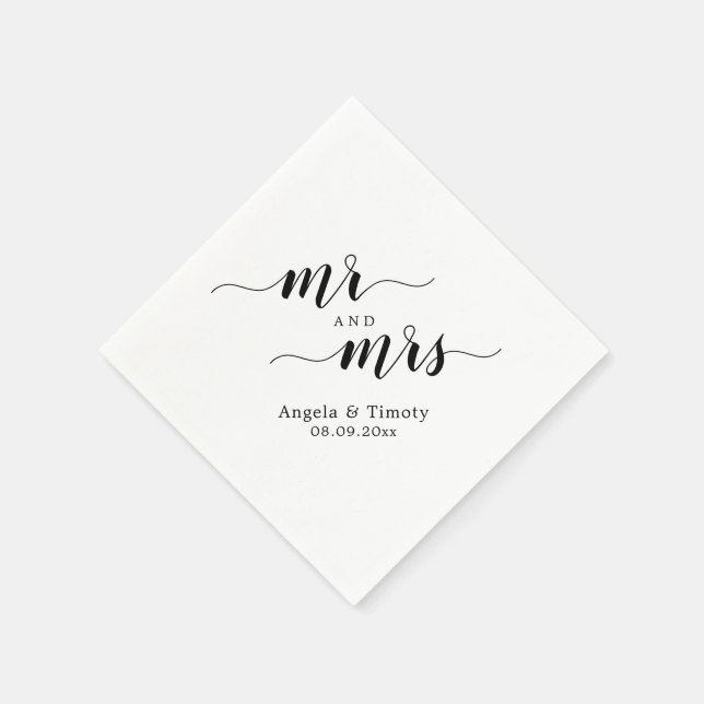 Serviette En Papier M. et Mme mariage (Coin)