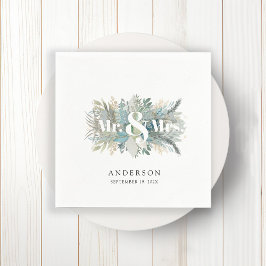 Serviette En Papier "M. & Mme" élégante serviette feutrée