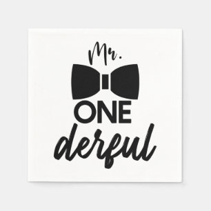 Serviette En Papier M. ONEderful M. Wonderful Premier 1er anniversaire
