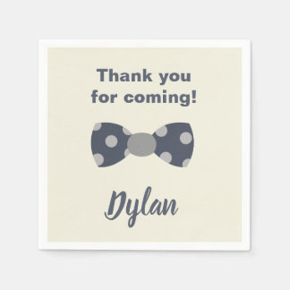 Serviette En Papier M. Onederful marine et gray bow cravate