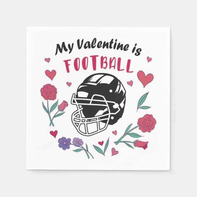 Serviette En Papier Ma Saint Valentin est Carte de visite de football (Devant)