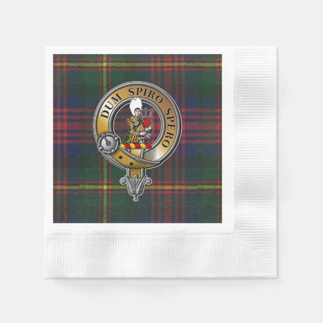 Serviette En Papier MacLennan Tartan & Badge (Devant)