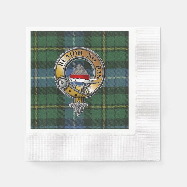 Serviette En Papier MacNeil-Barra Tartan & Badge (Devant)