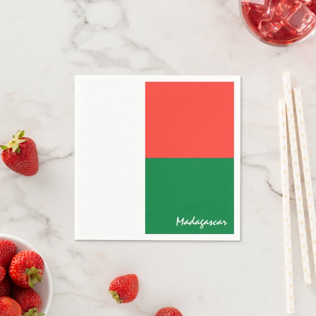 Serviette En Papier Madagascar & Flag party mode / fans sportifs (En situation)