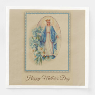 Serviette En Papier Madame de la Reine des fleurs de mère de Vierge