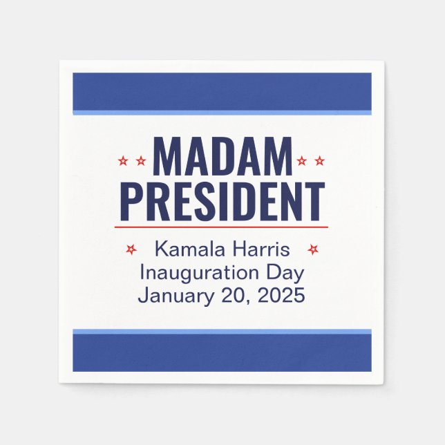 Serviette En Papier Madame la Présidente Kamala Harris Inauguration (Devant)