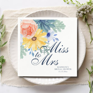 Serviette En Papier Mademoiselle à Madame Fleurs Succulent Macaron Ent