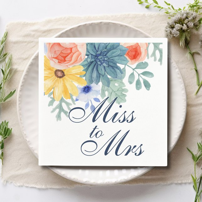 Serviette En Papier Mademoiselle à Madame Fleurs Succulent Macaron Ent (Créateur téléchargé)