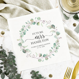 Serviette En Papier Mademoiselle à Madame Greenery Eucalyptus Baby Sho