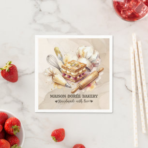 Serviette En Papier Magasin de boulangerie Pâtissier Dessert Sucreries