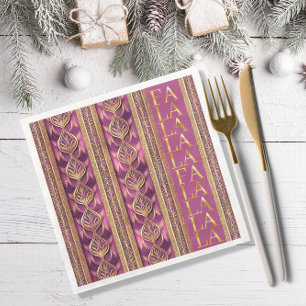Serviette En Papier Magenta Gold Fa Noël La La Motif#27 ID1009