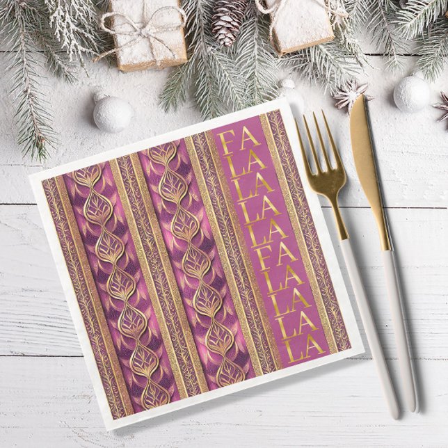 Serviette En Papier Magenta Gold Fa Noël La La Motif#27 ID1009 (Créateur téléchargé)