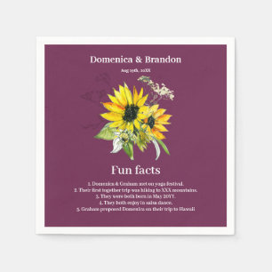 Serviette En Papier Magenta Purple Sunflower Mariage faits amusants Na