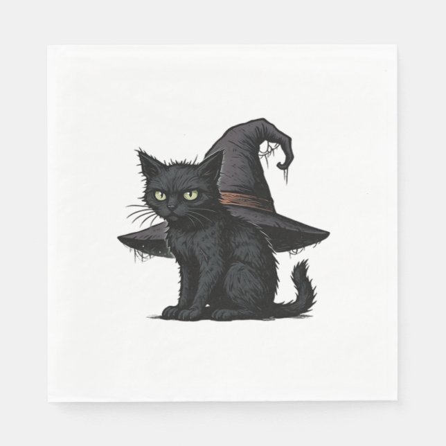 Serviette En Papier Magic Halloween Chat classique T-shirt (Devant)