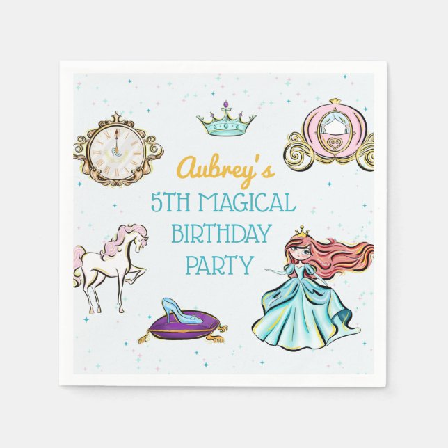 Serviette En Papier Magic Princess Fairytale Anniversaire de fête Napk (Devant)