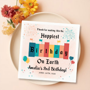Serviette En Papier Magical Happiest Girl Birthday Party