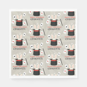 Serviette En Papier Magicien Show Magicien Enfants Anniversaire Nom pe
