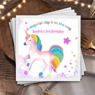 Serviette En Papier Magique Unicorn fête d'anniversaire