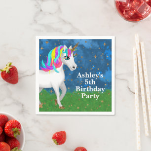Serviette En Papier Magique Unicorn fête d'anniversaire