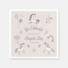 Serviette En Papier Magique Unicorne Anniversaire Papier de fête Naple