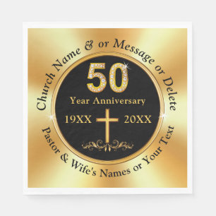 Serviette En Papier Magnifique, 50e anniversaire de l'église, Napkins 
