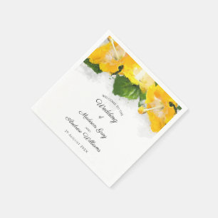 Serviette En Papier Magnifique Art de mariage Fleur d'Hibiscus Jaune