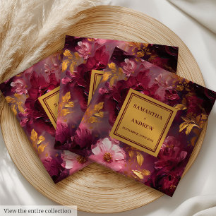 Serviette En Papier Magnifique Burgundy Gold Mariage Dîner Rose de ser