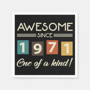 Serviette En Papier Magnifique depuis 1971 Retro 50e anniversaire