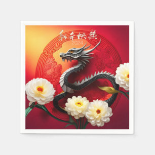 Serviette En Papier Magnifique Dragon chinois Nouvel An 2024 PPN01