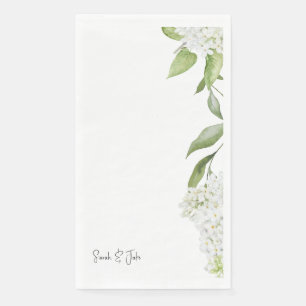 Serviette En Papier Magnifique Hydrangée Blanche Florale Mariage