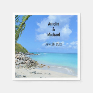 Serviette En Papier Magnifique mariage tropical de plage turquoise