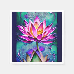 Serviette En Papier Magnifique Portrait rose Lotus Flower