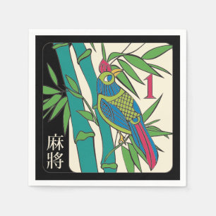 Serviette En Papier Mah Jongg Carreaux Oiseau serviettes