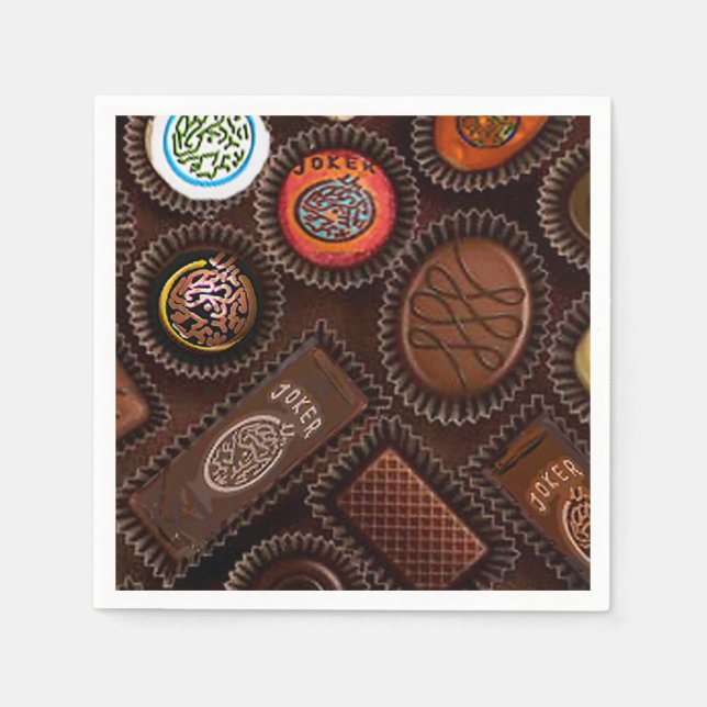 Serviette En Papier Mah Jongg Chocolat serviettes (Devant)