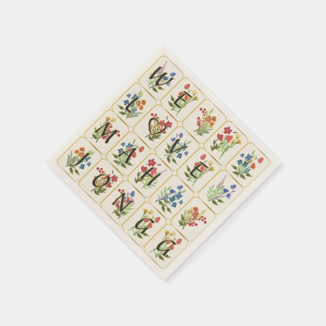 Serviette En Papier Mah Jongg Love Napkins (Coin)