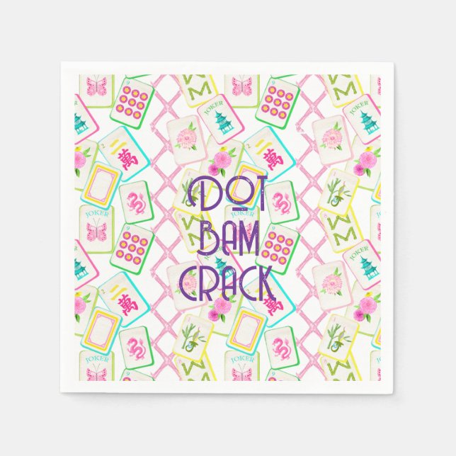 SERVIETTE EN PAPIER MAHJONG COCKTAIL NAPKIN (Devant)