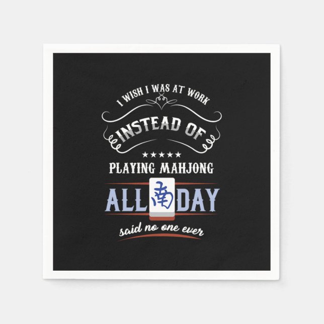 Serviette En Papier Mahjong Gameplay Gamme Chine Carrelage Basé Chinoi (Devant)