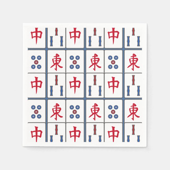 Serviette En Papier Mahjong Jeu Titres Design (Devant)