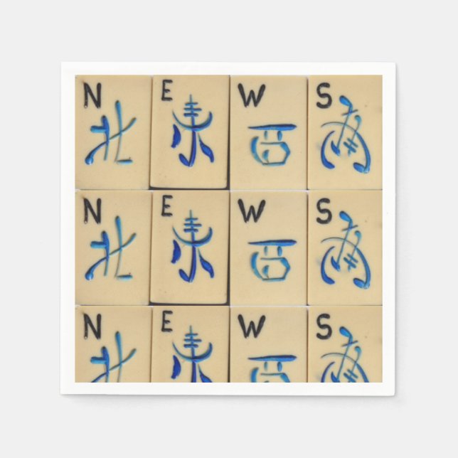 Serviette En Papier MAHJONG TILES serviettes CUTE NOUVELLES tuiles par (Devant)