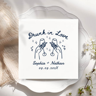 Serviette En Papier Main Creusée dans l'amour Mariage personnalisé